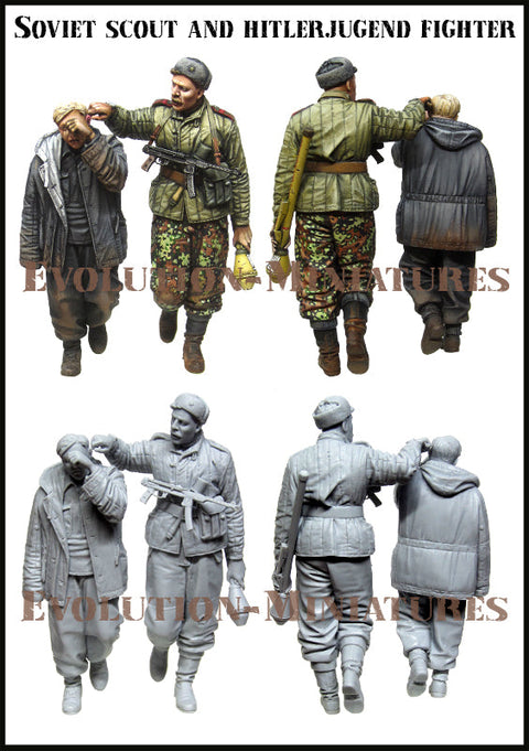 エボリューション EM-35014 1/35 WWII ソビエトの偵察兵とヒトラーユーゲントの戦闘員(2体)