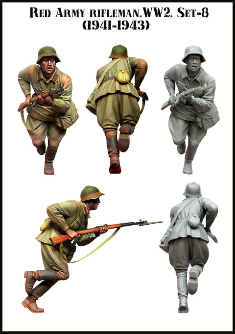 エボリューション EM-35113 1/35 WWII 戦闘中のソビエト兵 ライフル銃手 1941-1943(8)(1体)