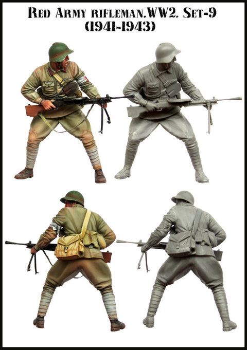 エボリューション EM-35114 1/35 WWII 戦闘中のソビエト兵 ライフル銃手 1941-1943(9)(1体)
