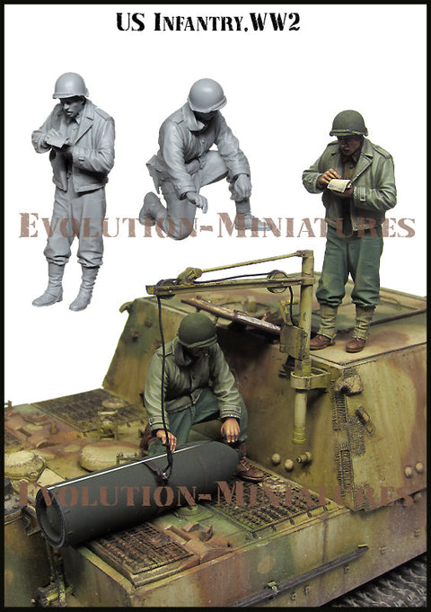 エボリューション EM-35191 1/35 WWII ストームタイガーを点検するアメリカ兵(4)(2体)