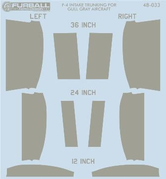 ファーボール 48-033 1/48 F 4ファントムII、インテイクデカール ガルグレー計画航空機(アカデミー用)