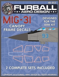ファーボール 48-052 1/48 ロシア空軍、MiG-31フォックスハウンド用 キャノピーフレーム(AMK用)