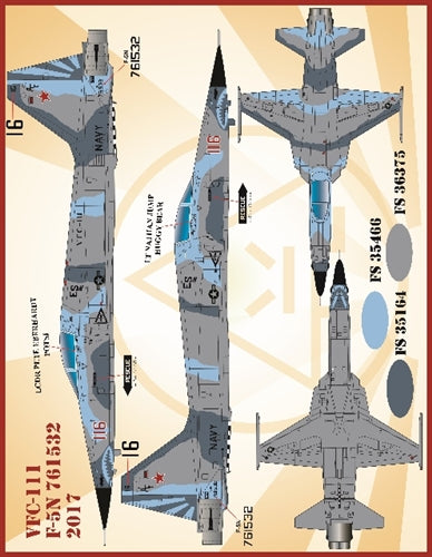 ファーボール 48-065 1/48 アメリカ海軍 VFC-111 F-5NFフリーダムファイター、バンディット・サンダウナーズ