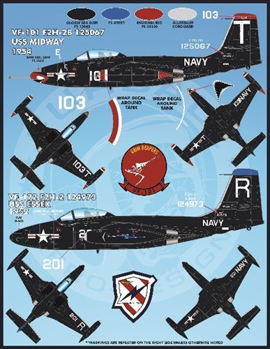 ファーボール FDS-4811 1/48 アメリカ海軍 海兵隊のカラフルな F2H-2/2Pシーブルーバンシーズ(キティーホーク用)