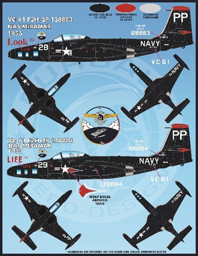ファーボール FDS-4811 1/48 アメリカ海軍 海兵隊のカラフルな F2H-2/2Pシーブルーバンシーズ(キティーホーク用)