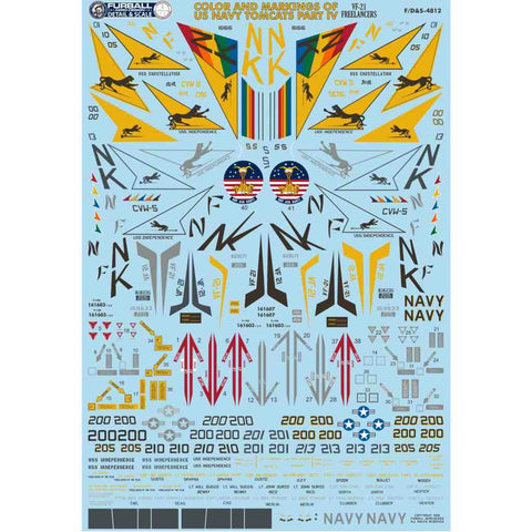 ファーボール FDS-4812 1/48 アメリカ海軍 F-14 トムキャット カラー&マーキング、パート4(タミヤ用)