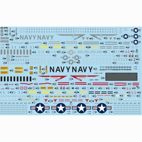 ファーボール FDS-4812 1/48 アメリカ海軍 F-14 トムキャット カラー&マーキング、パート4(タミヤ用)