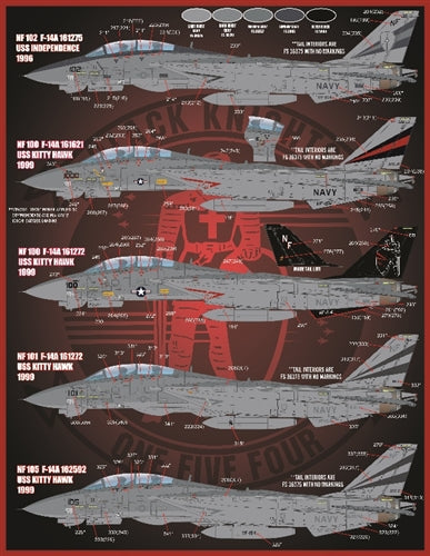 ファーボール FDS-4814 1/48 アメリカ海軍 VF-154,F-14A トムキャット、 ブラックナイツ カラー&マーキング、パート6
