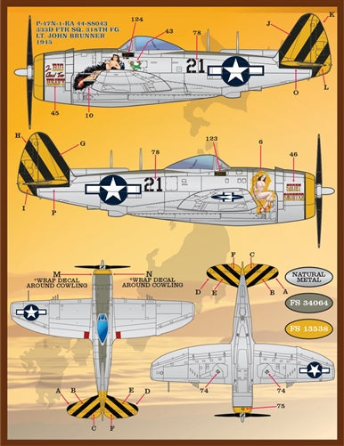 ファーボール F/D&S-4830 1/48 P-47 カラーリングとマーキング パート2