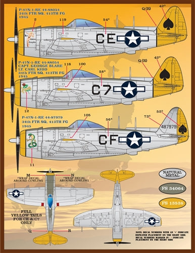 ファーボール F/D&S-4830 1/48 P-47 カラーリングとマーキング パート2