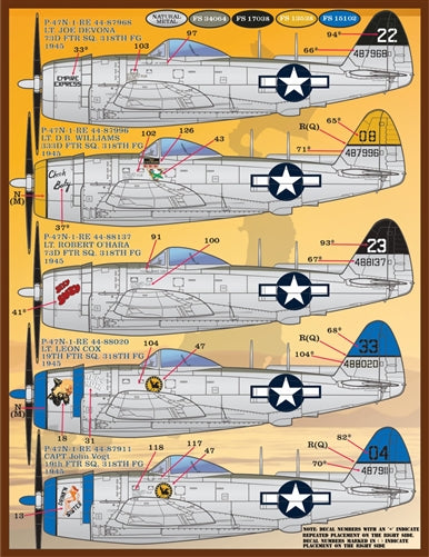 ファーボール F/D&S-4830 1/48 P-47 カラーリングとマーキング パート2