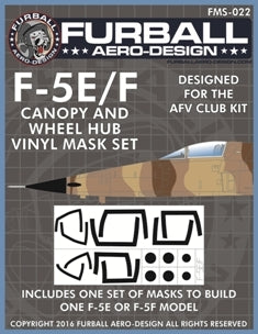 ファーボール FMS-022 1/48 F-5E/FタイガーIIのキャノピー&ホイールハブ用ビニールマスクセット(AFVクラブ用)