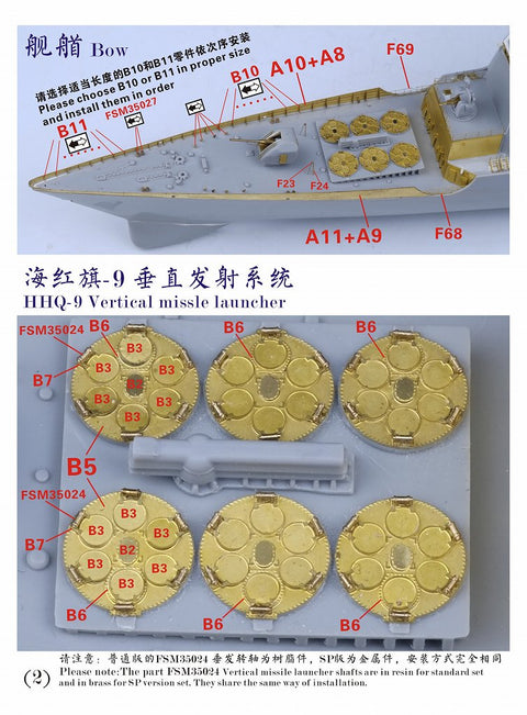 ファイブスターモデル FS350070SP 1/350 中国海軍 052C型駆逐艦 スーパーアップグレードセット スペシャル版(トランぺッター05430 Special Edition用)