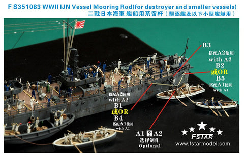 ファイブスターモデル FS351083 1/350 WWII 日本海軍 小型艦艇用係船桁(駆逐艦・小型船舶用)