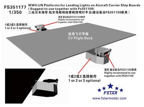 ファイブスターモデル FS351177 1/350 WWII時の日本海軍航空母艦の着陸灯プラットフォーム(FS351159との併用を推奨)