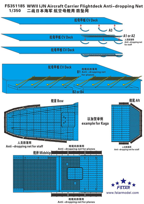ファイブスターモデル FS351185 1/350 WWII時の日本海軍航空母艦飛行甲板落下防止ネット