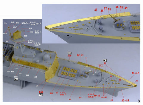ファイブスターモデル FS352003 1/350 中国人民解放軍 海軍 054型A FFG-529 ジョウシャン スーパーアップグレードセット(トランぺッター 04543用)