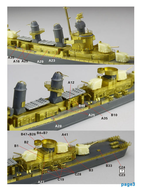 ファイブスターモデル FS700030 1/700 WWII アメリカ海軍 フレッチャー級駆逐艦(初期型)用 アップグレードセット (タミヤ 31902用)
