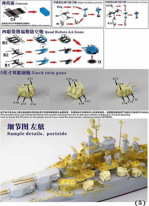 ファイブスターモデル FS700102 1/700 アメリカ海軍 戦艦 BB-48 ウエスト・バージニア 1945用 スーパーアップグレードセット