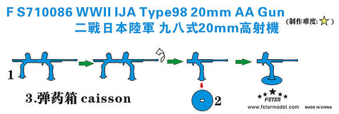 ファイブスターモデル FS710086 1/700 WWII 日本海軍 九八式20mm単装機銃