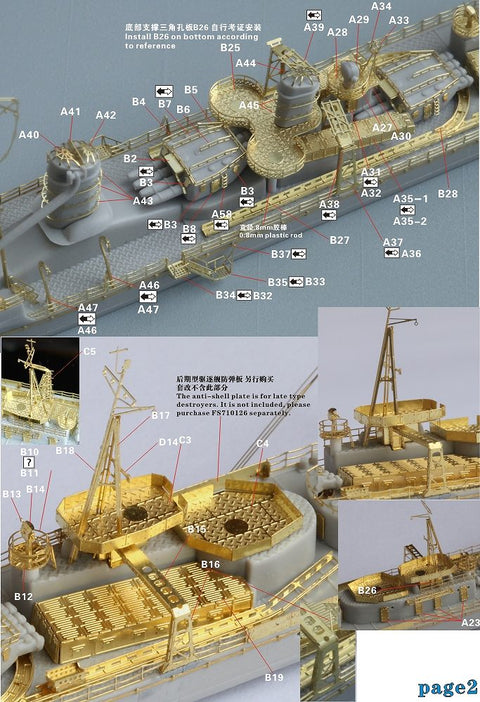 ファイブスターモデル FS710108 1/700 日本海軍 朝潮型駆逐艦 後期型用 アップグレードセット(ピットロードW31 SPW35用)