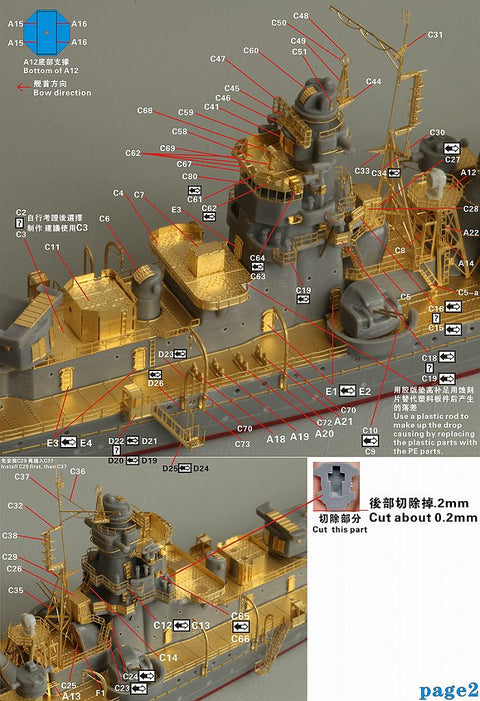 ファイブスターモデル FS710158 1/700 日本海軍 軽巡洋艦 矢矧 1945用 アップグレードセット(タミヤ 31315用)