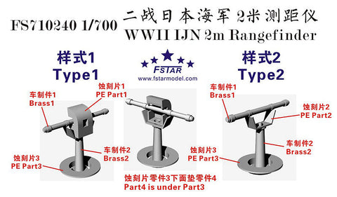 ファイブスターモデル FS710240 1/700 WWII 日本海軍 2m測距儀 (8個入り)