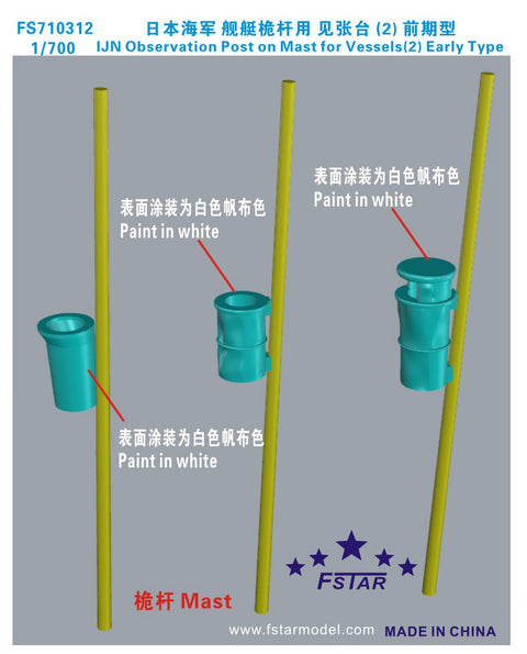ファイブスターモデル FS710312 1/700 WWII 日本海軍 艦艇檣見張所I(初期型) (3Dプリンター製)(18個)