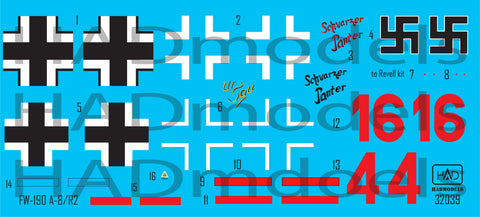 HADモデル 32039 1/32 Fw 190 A-8/R2 デカールシート