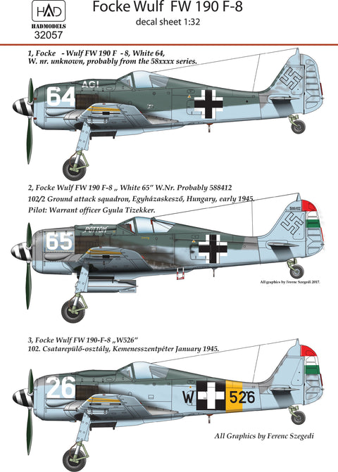 HADモデル 32057 1/32 FW 190 F-8 デカールシート