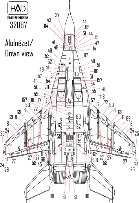 HADモデル 32067 1/32 MiG-29 ロシア ステンシル ダブルデカールシート
