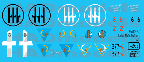 HADモデル 32073 1/32 CR-42 イタリア夜間戦闘機 デカール ICM キット