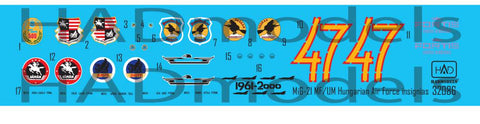 HADモデル 32086 1/32 MiG-21 MF/UM ハンガリー空軍記章デカール