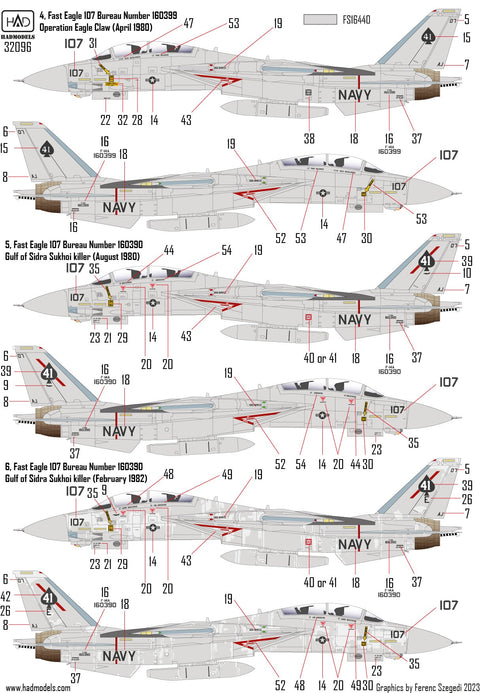 HADモデル 32096 1/32 F-14A ブラックエース「ファイナル・カウントダウン」デカール