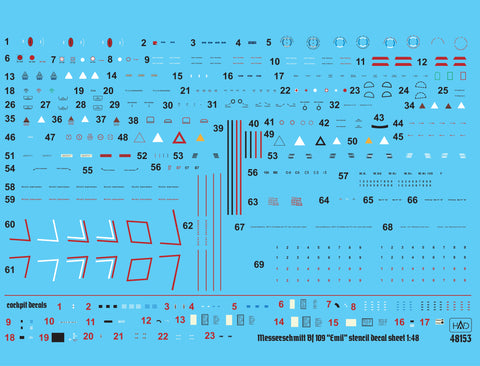 HADモデル 48153 1/48 Bf 109 E フルステンシルマトリカ