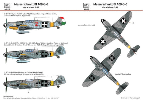 HADモデル 48175 1/48 メッサーシュミット Bf 109 G-6 デカールシート