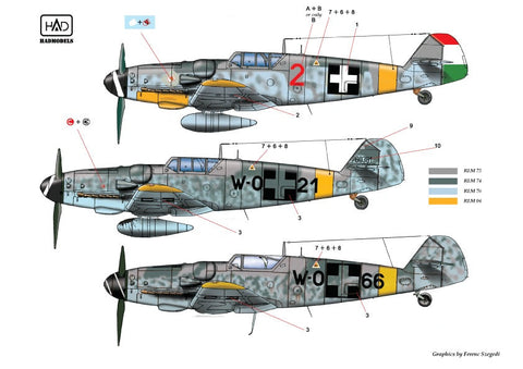 HADモデル 48175 1/48 メッサーシュミット Bf 109 G-6 デカールシート