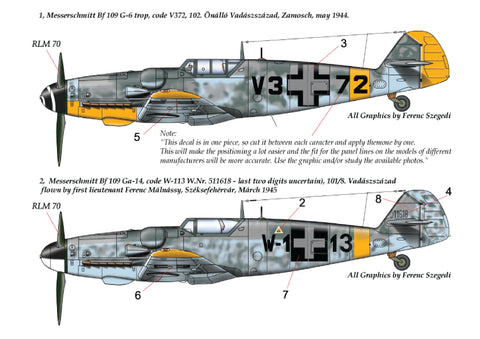 HADモデル 48177 1/48 メッサーシュミット Bf 109 G-14 / G-6 Trop デカールシート