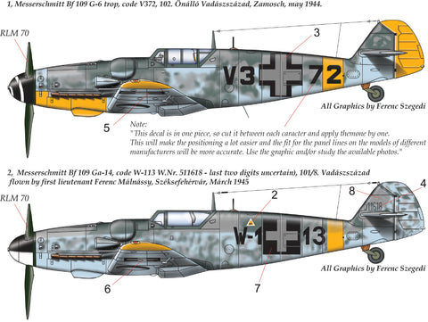 HADモデル 48177 1/48 メッサーシュミット Bf 109 G-14 / G-6 Trop デカールシート