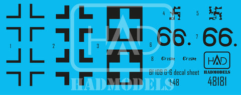 HADモデル 48181 1/48 メッサーシュミット Bf 109 G-6 ”エルツィケ” 66 デカール シート