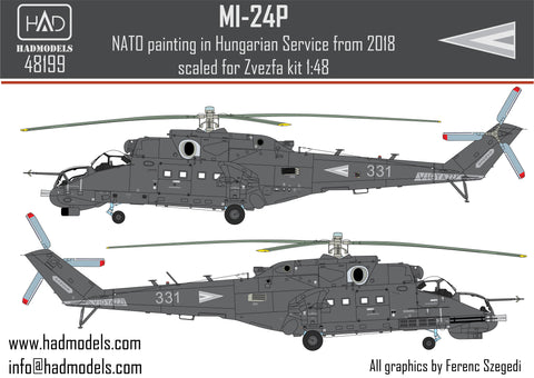 HADモデル 48199 1/48 Mi-24P NATO塗装 ハンガリー軍デカール