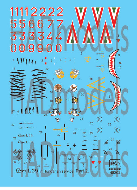 HADモデル 48202 1/48 エアロ L-39 ZO ハンガリー パート 2 デカール シート
