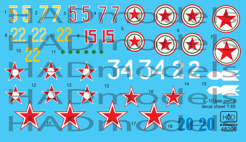 HADモデル 48206 1/48 Il-10 パート2 デカールシート