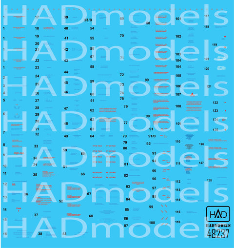 HADモデル 48237 1/48 MiG-21 MF/Bis ステンシル2 ブルーデカールシート