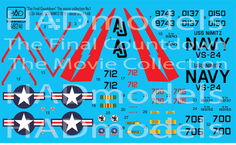 HADモデル 48241 1/48 S-3A バイキング「ファイナル・カウントダウン」コレクション デカールシート