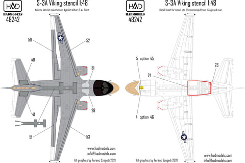 HADモデル 48242 1/48 S-3A バイキング ステンシルセット デカールシート