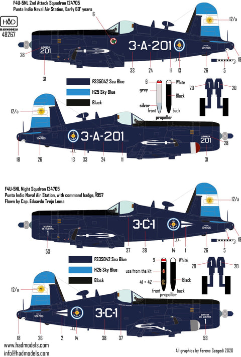 HADモデル 48267 1/48 F4U-コルセア デカールシート パート2