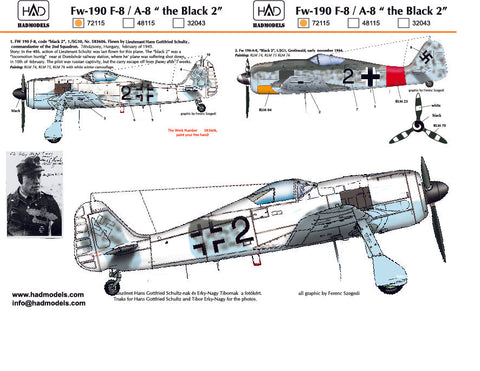 HADモデル 72115 1/72 Fw-190 F-8 / A-8(ドイツ空軍「ブラック2」)