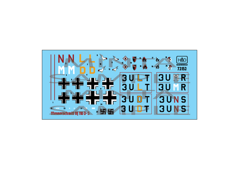 HADモデル 72152 1/72 メッサーシュミット Bf 110 D-3 ”アフリカ” Part 1 デカールシート