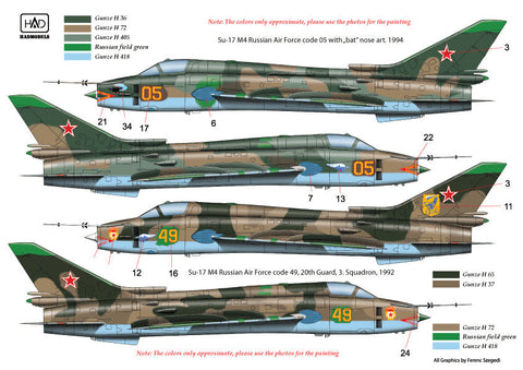 HADモデル 72172 1/72 Su-17/22 デカールシート